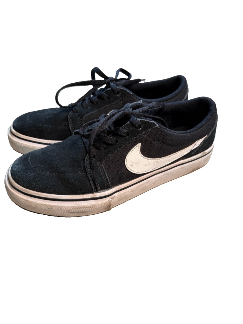Nike SB Boys Youth 4Y Black Canvas Side White Check Athletic Sneakers S1